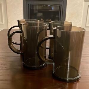 Mid Century Modern Acrylic Cup/Mug Set Designed by Gunnar Cyren Set of 4 Dansk